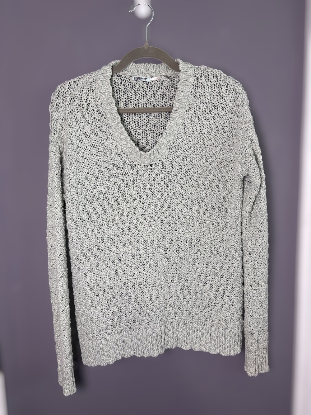 Kimchi Blue Urban Outfitters Mint Green Open Stitch V Neck Sweater Small